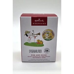 2024 Hallmark‎ Peanuts Rise And Shine Snoopy  50th Anniv Ornament & Pin New